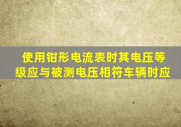 使用钳形电流表时其电压等级应与被测电压相符车辆时应