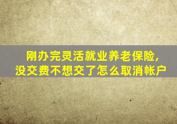 刚办完灵活就业养老保险,没交费不想交了怎么取消帐户