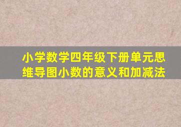 小学数学四年级下册单元思维导图小数的意义和加减法