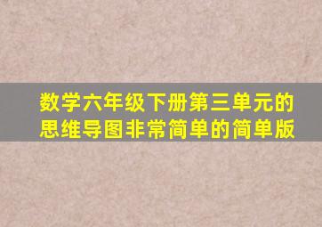 数学六年级下册第三单元的思维导图非常简单的简单版
